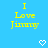 Yellow pixelated text on blue background reads "I Love Jimmy" with two white pixelated hearts below.