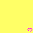 Yellow background with six pink pixelated hearts arranged in two above a gray rectangle, all static