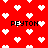Red background with white pixelated hearts and repeated black text reading 'PEYTON' in a pattern