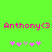 Green background with pink text 'Anthony<3' and two of five pixelated hearts below, one showing a gray heart among pink ones