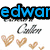 A static image with blue text reading 'edward cullen is hot' over a collage of heart symbols and character portraits.