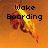 Pixelated animation of a figure on fire with changing text above, set against an orange gradient background.