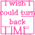 A 3x3 contact sheet of animated frames showing a pink text-based icon with the phrase "I wish I could turn back TIME" in varying opacity and alignment across sampled frames.