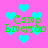 Pixelated green text 'Camp Emerson' repeats over a pink background with cyan heart shapes, some of which shift position across frames.