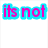 Pixelated text in cyan and magenta colors arranged across a white background with lines