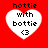 Red background with four white heart shapes containing black text and a pixelated heart symbol, arranged in two of two