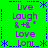 Green background with blue dotted border and star accents, displaying repeated text in purple and pink fonts.