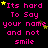 Pixelated text repeats 'Its hard To Say your name and not smile' in pink with yellow stars on black background, animated by star movement.