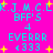 Bright pink background with cyan text and yellow starbursts; repeated text elements include 'K.J.M.C.LK', 'BFF'S', '4', 'EVERRR', and '4333' arranged in a pattern with animated starbursts appearing and disappearing