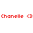 Red pixelated text "Chanelle" and heart symbol repeated in two on white background, static appearance across observations