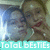 Two pixelated figures in a close-up pose with one figure holding the other's face, set against a blurred background and light blue banner text.