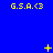 Blue background with yellow text 'G.S.A.<3' repeated across the image, featuring animated plus signs and star-like symbols that change position over time.