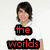 six pixelated images featuring a person with long dark hair, each with overlaid red text on black backgrounds
