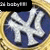 A circular icon with a blue and white 'NY' monogram on a golden background, featuring pixelated text above.