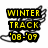 Pixelated text and wing graphics on a split background with blue, white, and gray sections.
