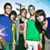 Four distinct group photos of people in various casual poses and clothing, arranged in a with different backgrounds