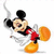 Pixelated cartoon character in mid-run pose with black ears, red shorts, yellow shoes, and white gloves against transparent background.