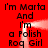 Red background with black text repeating 'I'm Marta And I'm a Polish Roq Girl' in two vertical , animated white light trails move across the text