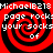 Red and black spiral pattern with repeated white text reading "MichaelB218 page rocks your socks of" in four quadrants.