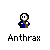 Pixelated character with white face and blue-brown outfit labeled 'Anthrax' in three of three icons each