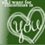 Green background with white stylized text forming a heart shape, featuring the word 'joy' in cursive script.