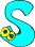 Two cyan S-shaped figures with yellow circular elements on gray background; left figure has three distinct circles, right figure shows two merged or blurred circles.
