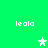 Green background with four white 'leola' text instances and three star icons in varying states.