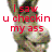 Pixelated image of a cartoon animal with greenish-brown fur and red text overlay reading "I saw u checkin my ass" on white background.