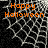 Animated Halloween-themed icon with orange text over a black and white spiderweb background, showing changes