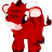 A 48x48 pixel animated buddy icon featuring a red cartoon cow mascot on the left and green text reading "Original Icons .com" on a dark green background to the right, displayed as a contact sheet with two frames.