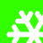 Four white snowflake icons arranged in a on a bright green background, each with distinct branching patterns
