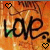 Animated contact sheet showing two frames of a buddy icon with orange background, black text, and heart symbols changing between frames.
