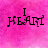 Pixelated text on a pink gradient background with a gray section, showing 'I HEART' top-left, 'SIRIUS' top-right, and 'BLACK' bottom-left.