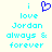 Pixelated cyan text reads 'i love Jordan always & forever' with a blue heart symbol above the first 'i', on a light background.