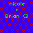 Blue background with red circular patterns and green text reading 'nicole + Brion <3' in four identical sections.