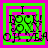 Four identical pixelated display 'I ROCK YOU' text over a green and pink layered square background with black lettering