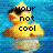 Yellow rubber duck with black sunglasses floats in blue water, displaying text across four