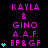 Static image of a with repeated text and star symbols on black background, featuring pink and cyan elements