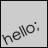 25 identical gray squares with 'hello:' text, where the bottom and middle gradually add 'I LOVE YOU' beneath it