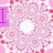 A pink and white patterned background with four circular white spots, purple text elements 'I', '2', and 'swim' in stylized fonts, and a solid purple heart symbol.
