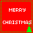 Red square icon with green dotted border displaying 'MERRY CHRISTMAS' text and a small green Christmas tree, animated to alternate between two states.