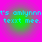 Pixelated cyan text on a pink and green gradient background with repeated phrases.