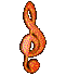 A vertical of musical note icons in five and six , each displaying a single color variant with subtle gradient shifts across frames