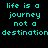 Four pixelated display the phrase 'life is a journey not a destination' in cyan text against varying dark blue and black backgrounds