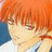 A split-frame contact sheet showing an anime-style character with orange hair on the left and pixelated text "Anime IM" and "com" on a black background on the right, both in low-resolution 48x48 pixels.