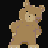 Four pixelated brown bear icons in a , each with distinct poses and expressions against black background