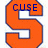 A pixelated orange letter S with a white negative space and blue text reading CUSE at the top, set against a transparent background.