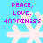 Pixelated text and snowflakes on a cyan background with no visible motion changes.