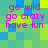 Pixelated of cyan and green squares with pink text reading 'go wild go crazy have fun' repeated across the image