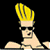 Pixelated cartoon character with spiky yellow hair and sunglasses on left, green text "Original Icons .com" on right against black background.